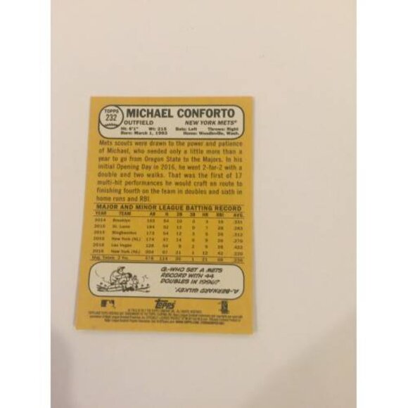 2017 Topps Heritage Michael Conforto New York Mets #232 (MISC1) - Picture 2 of 2